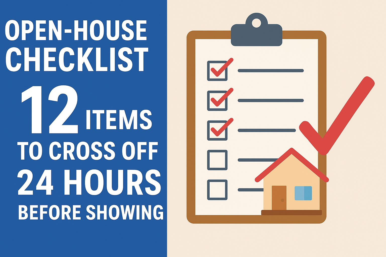 Open-House Checklist: 12 Items to Cross Off 24 Hours Before Showings?